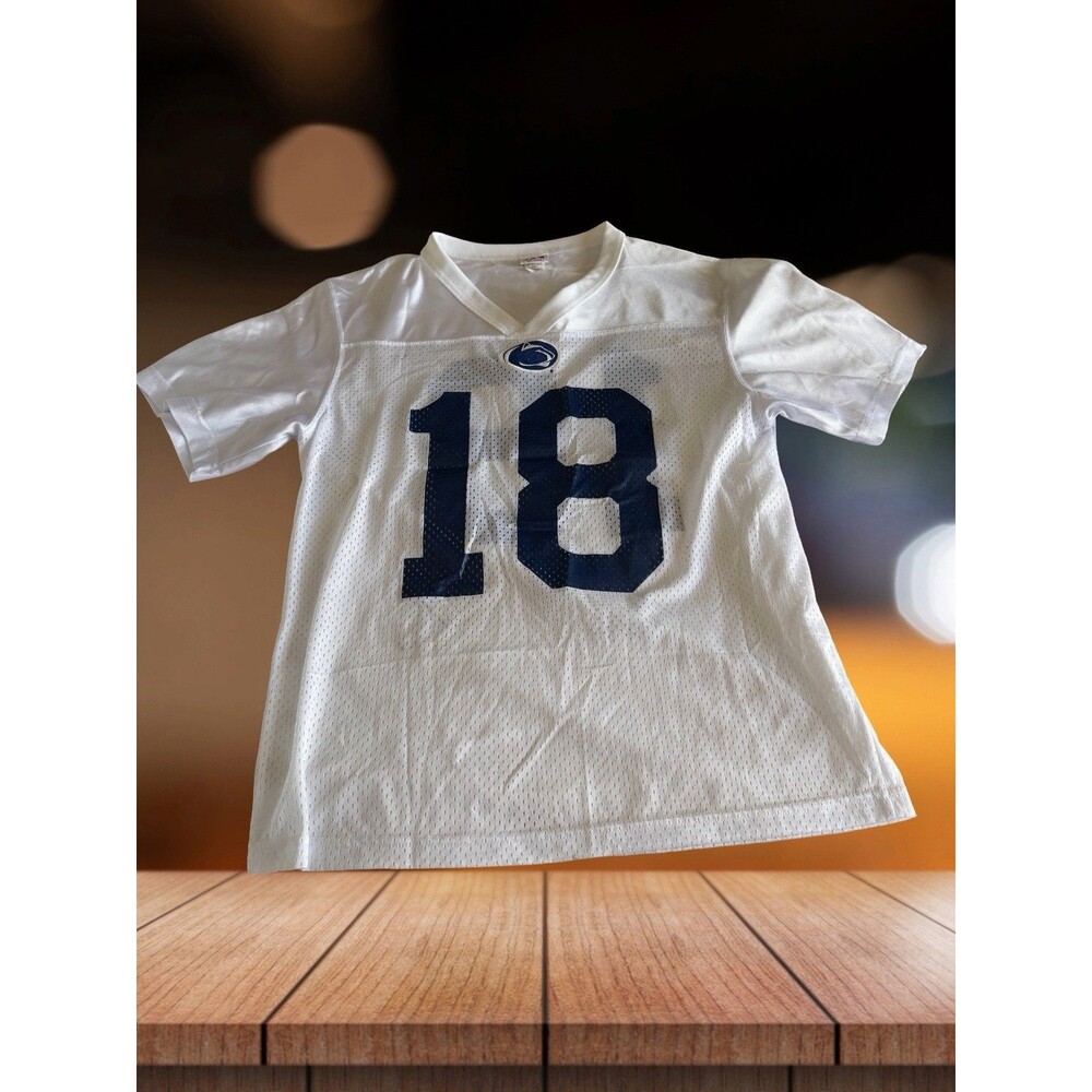 Vtg A4 Men’s Size Small White Penn State Nittany Lions Football Jersey #18